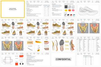 design and size grade shoe sneaker mandala patterns with tech pack
