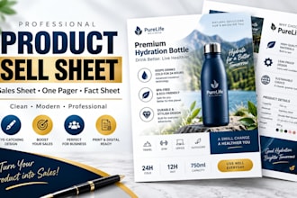 design sell sheet, sales sheet, flyer, catalog, brochure, one pager, fact sheet