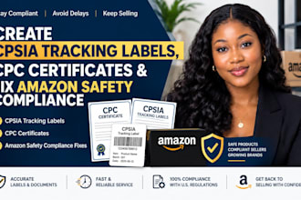 create cpsia tracking labels, cpc certificates, and fix amazon safety compliance