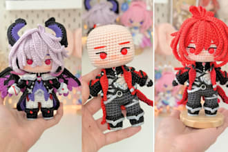 create soft handmade custom doll plush toy stuffed animal plushies crochet kawai