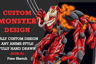 draw a custom anime monster character from your idea