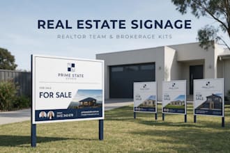 design real estate yard sign and realtor sign with real estate signage template