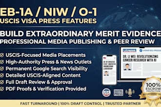 publish article for eb1 eb1a niw and o1 visa uscis petitions and peer review