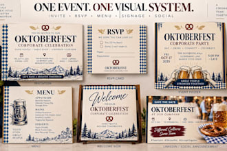 create an oktoberfest corporate party kit with canva invitations and signage