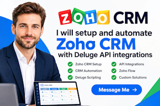 zoho CRM setup, zoho automation, zoho deluge scripting, zoho API integration