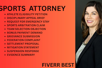 be your sports lawyer for eligibility, bonus,disciplinary and selection disputes