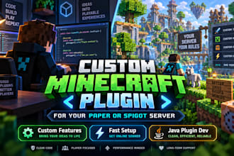 code a custom minecraft plugin for your paper or spigot server