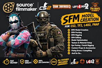 do sfm model, rig and port sfm, gmod playermodel, mmd, cs2, l4d2, tf2, fnaf, vrc