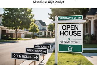design open house sign and directional sign design with real estate signage