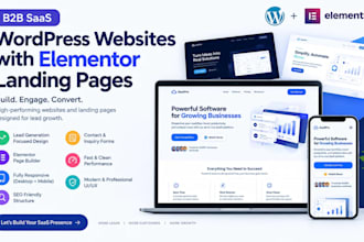 build b2b saas wordpress websites with elementor landing pages for lead growth