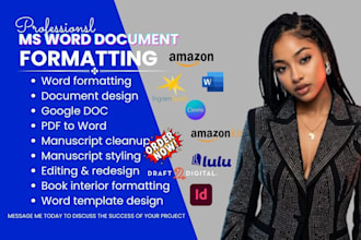 do microsoft word document formatting, ms word manuscript formatting and design