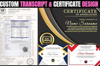 design custom high school transcript, college, university transcript or ged