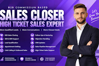 commission base b2b appointment setter cold call sales closer sdr sales person