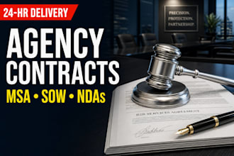 draft a master service agreement msa, nda, and agency contract
