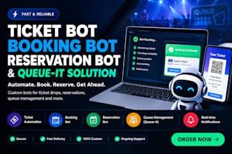 create twicket bot, twicket, booking bot, reservation bot queue it
