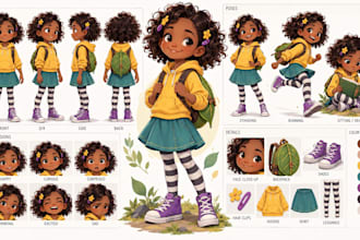 childrens book character turnaround and model sheet