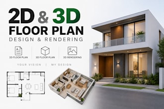 do autocad 2d floor plan 3d floor plan design and architectural 3d rendering