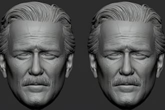 create realistic 3d head model character head bust face sculpt stl 3d printing