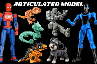 design 3d articulated model flexi toy bjd model 3d toy 3d figure for 3d printing