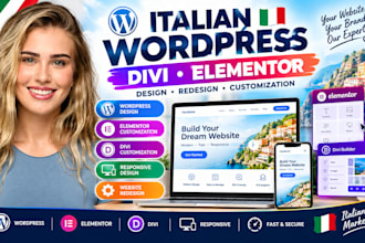 design or redesign italian wordpress website with divi or elementor