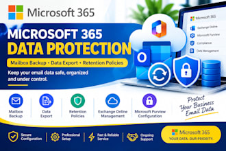 setup microsoft 365 mailbox backup, data export and retention policies