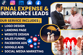 final expense leads facebook ads landing page home care, burial insurance leads