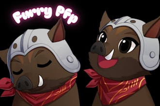 draw custom furry pfp fursona headshot furry profile picture furry icon furry oc