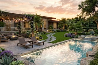 do backyard design, garden design, pool, patio and 3d landscape