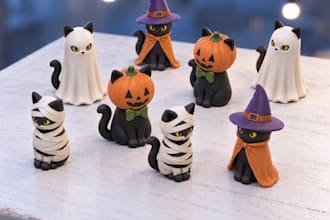 halloween candleholder, stl cat figure,desk organizer,3d printing for collection