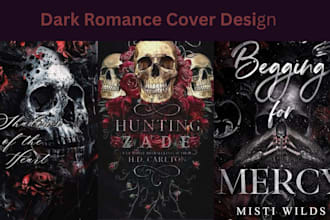do a unique dark romance book cover or fantasy, kdp, romance cover for kindle