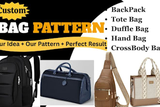 create custom bag sewing pattern and digital pattern