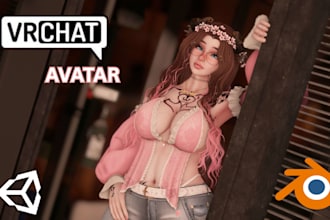 create vrchat avatar, humanoid anime avatar, vr character, avatar commission