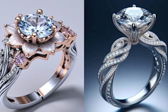 create production ready 3d jewelry cad design and rendering