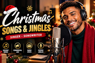 be your male singer songwriter for christmas songs, christmas jingles, radio ads