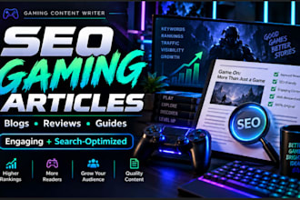 write bulk SEO gaming articles for your website