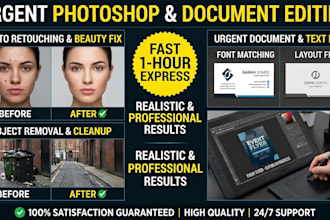 do professional text replacement in any image, doc editing in 1hr
