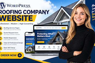 build a wordpress website for roofing companies with quote forms