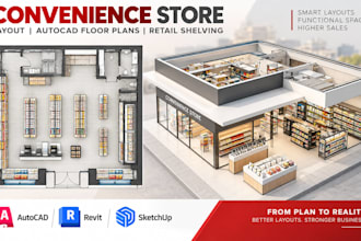 design convenience store layout autocad floor plans retail shelving