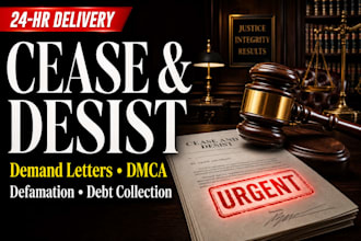 write a powerful cease and desist, demand letter, or dmca