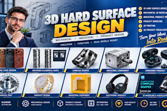 3d hard surface design mechanical model industrial product model for 3d printing