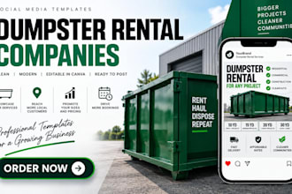 design social media templates for dumpster rental companies on canva