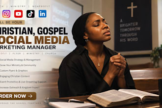 christian social media marketing manager church, ministry gospel brands flyer