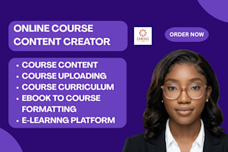 create online course content and develop elearning curriculum