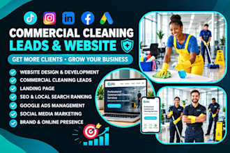 clean house leads, janitorial, carpet, pressure washing commercial cleaning webs