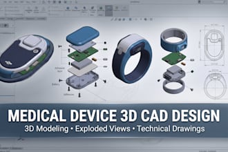 design 3d cad models for wearable medical and health monitoring devices