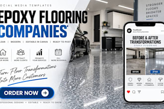 design social media templates for epoxy flooring companies on canva
