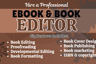 edit, kdp formatting, design book cover and publish your manuscript on amazon