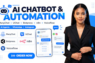 setup manychat kommo landbot uchat tawk chatfuel botpress voiceflow n8n ai agent