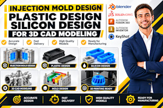 injection mold design plastic mold silicon  design 3d cad modeling in solidworks