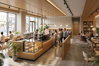 create restaurant cafe floor plan and commercial space planning
